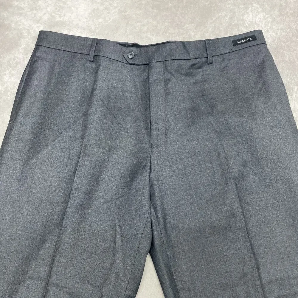 Jos A Bank Travelers Separates Men’s 40W Wool Dark Gray Dress Pants Flat Front